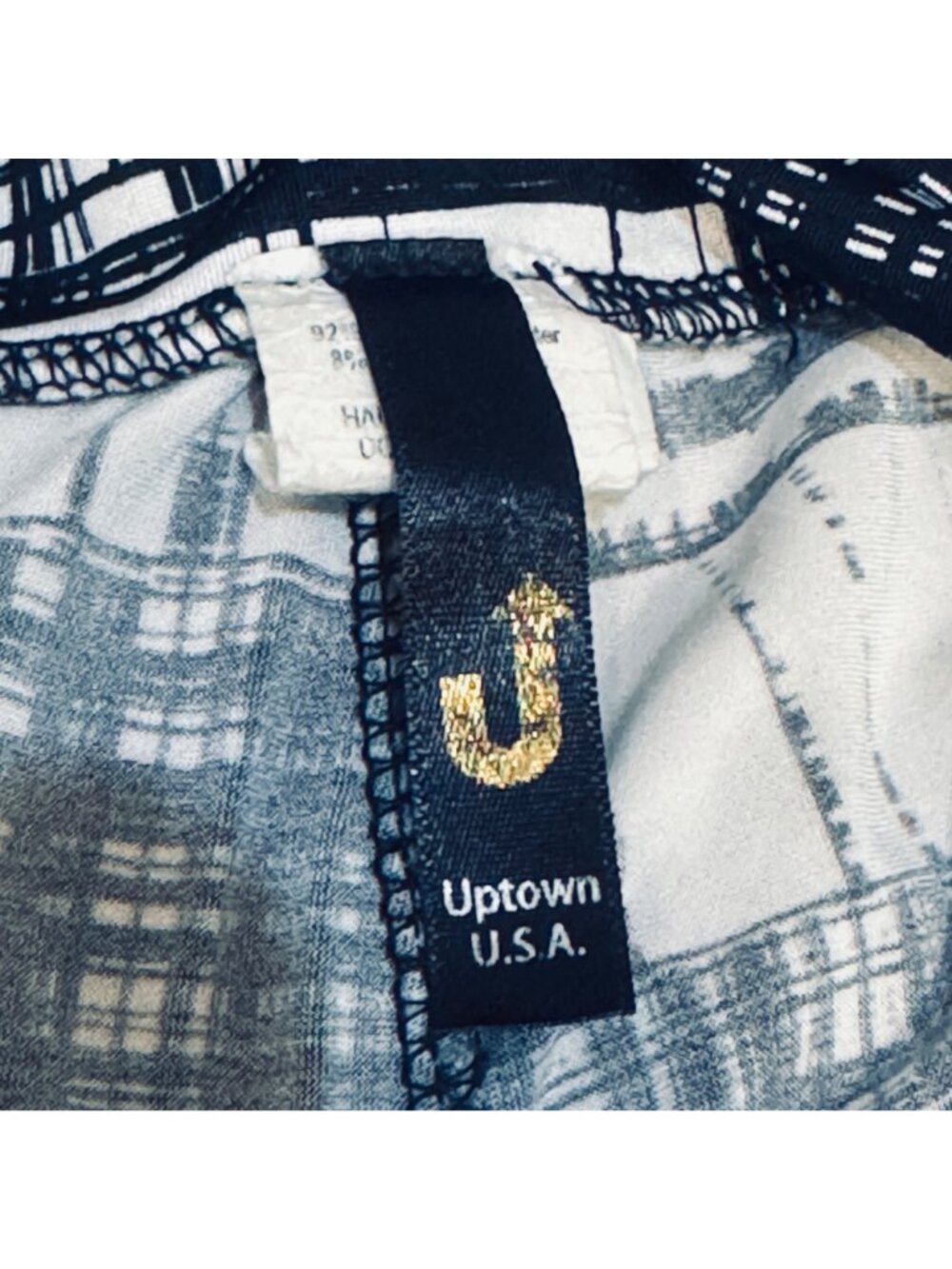 Vintage J Uptown USA Palazzo Pants Size L Black White Plaid Mod Wild Retro Y2K - Picture 4 of 8